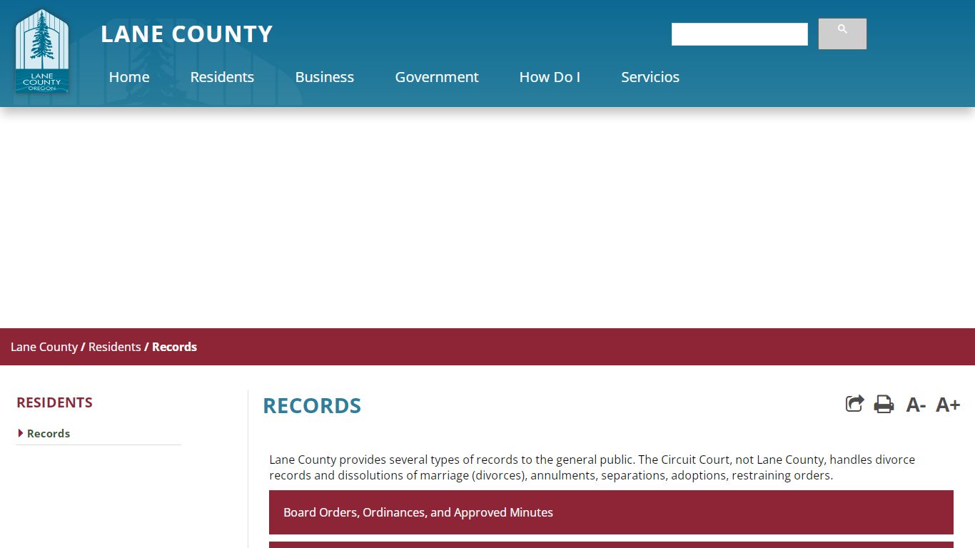 Records - Lane County